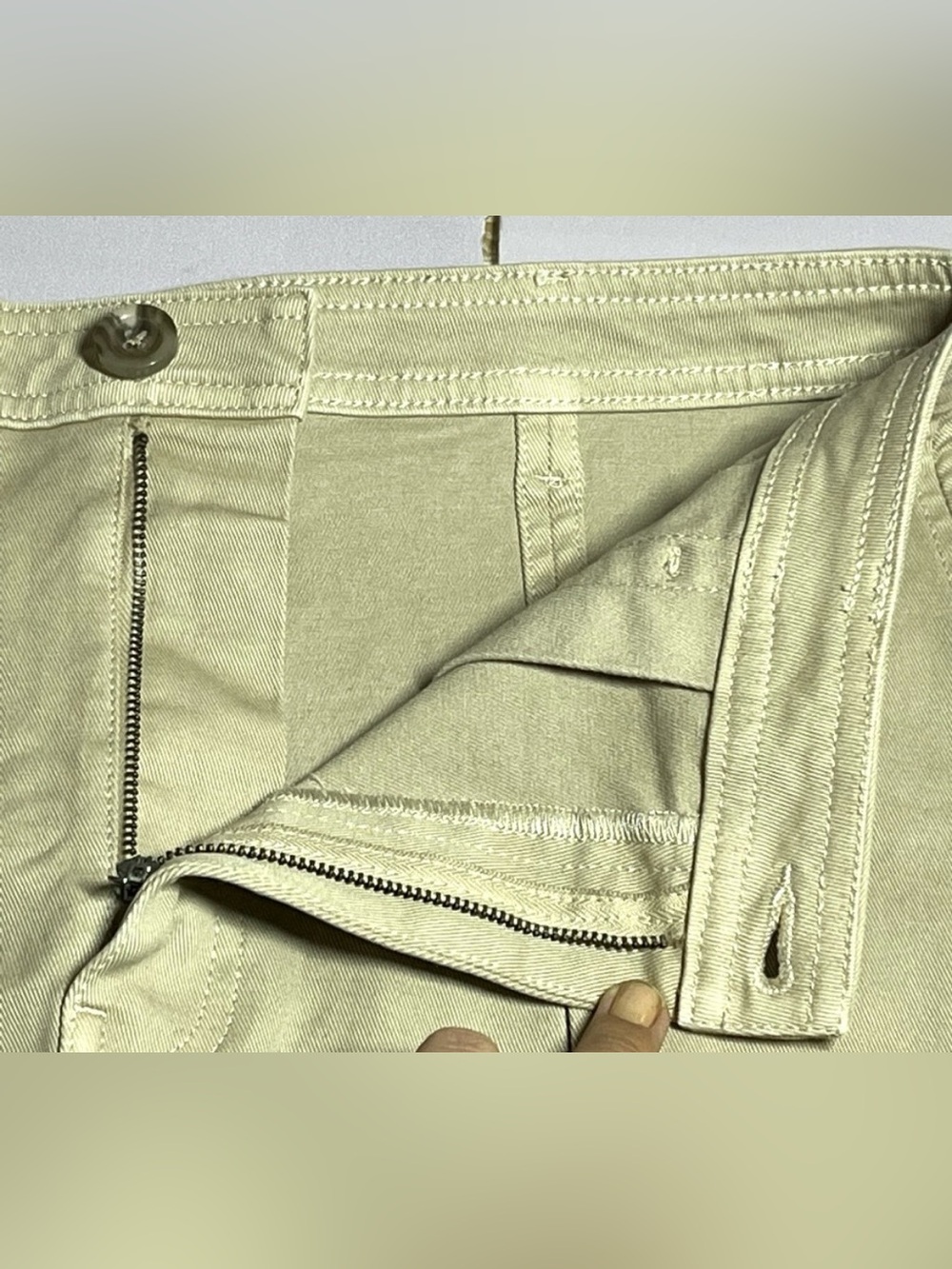 DL 1961 Size 28 Utility Mini Skirt Almond Soft Khaki Twill Classic Pleat Cotton - Picture 5 of 14
